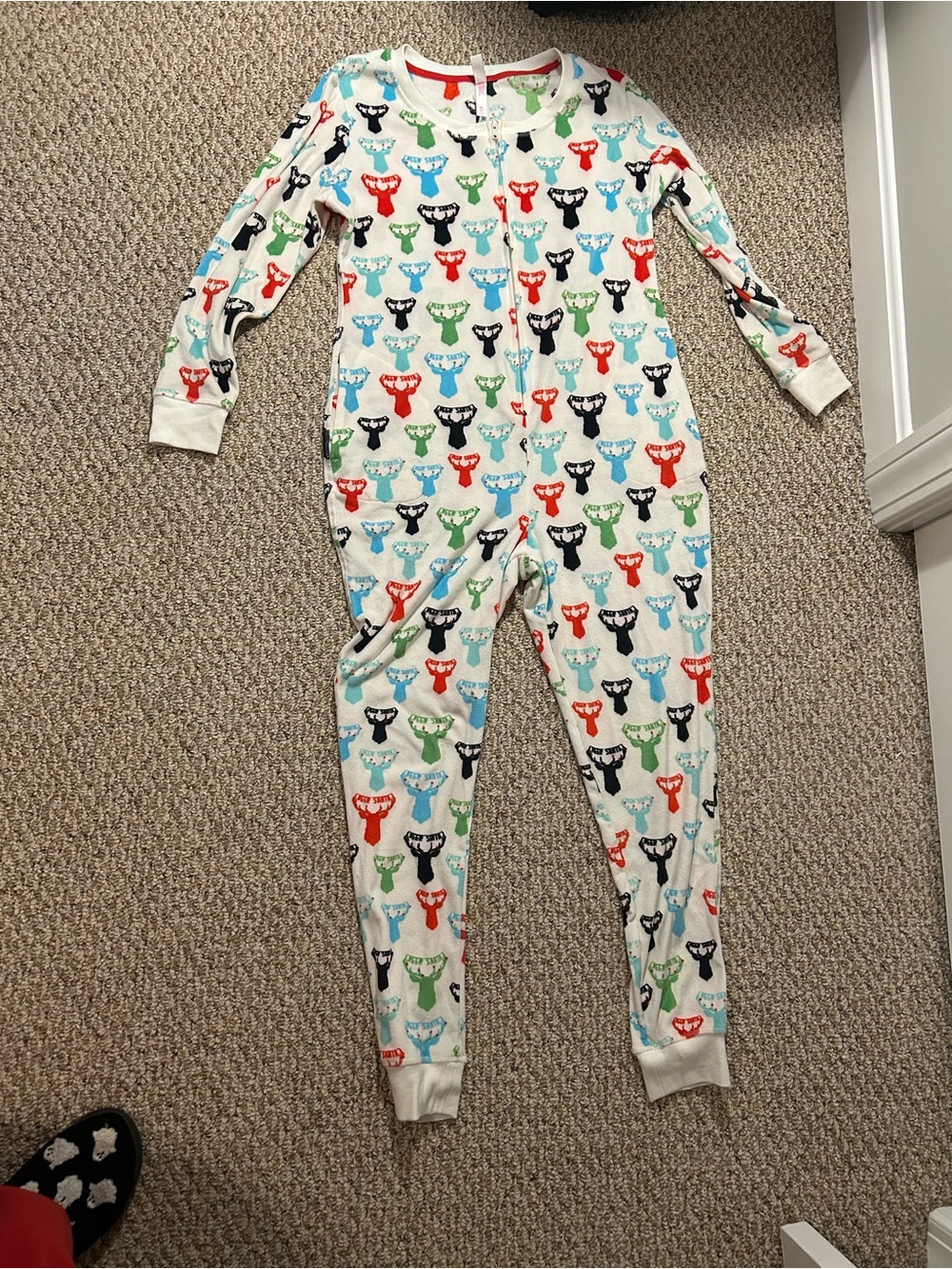 Long-Sleeve One-Piece Pajama in Multi-Color Animal Print